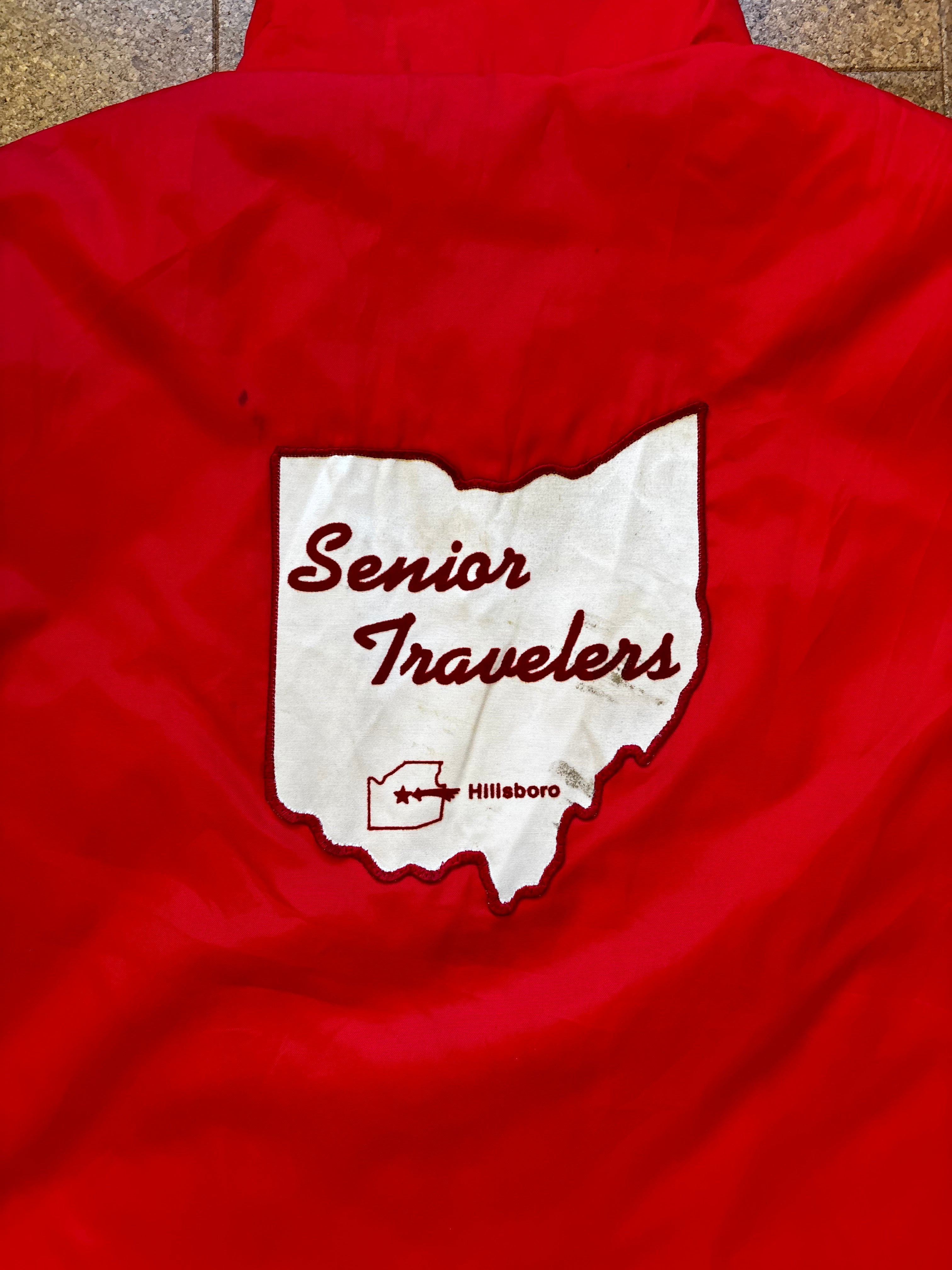 Vintage Hilton USA red jacket with state patches unique jacket