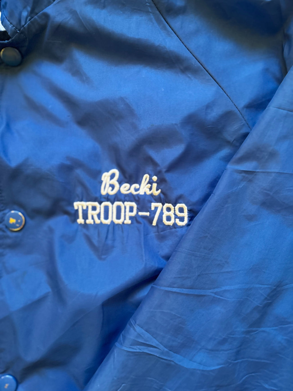 Early 2000s vintage USA varsity jacket with patches