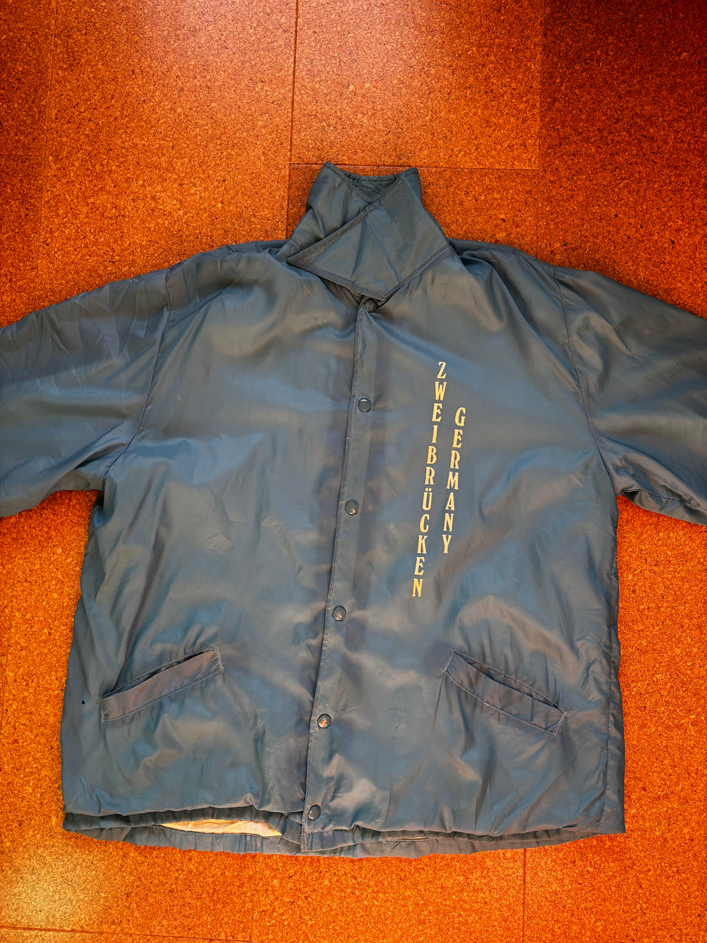 Vintage blue branded usa coach jacket