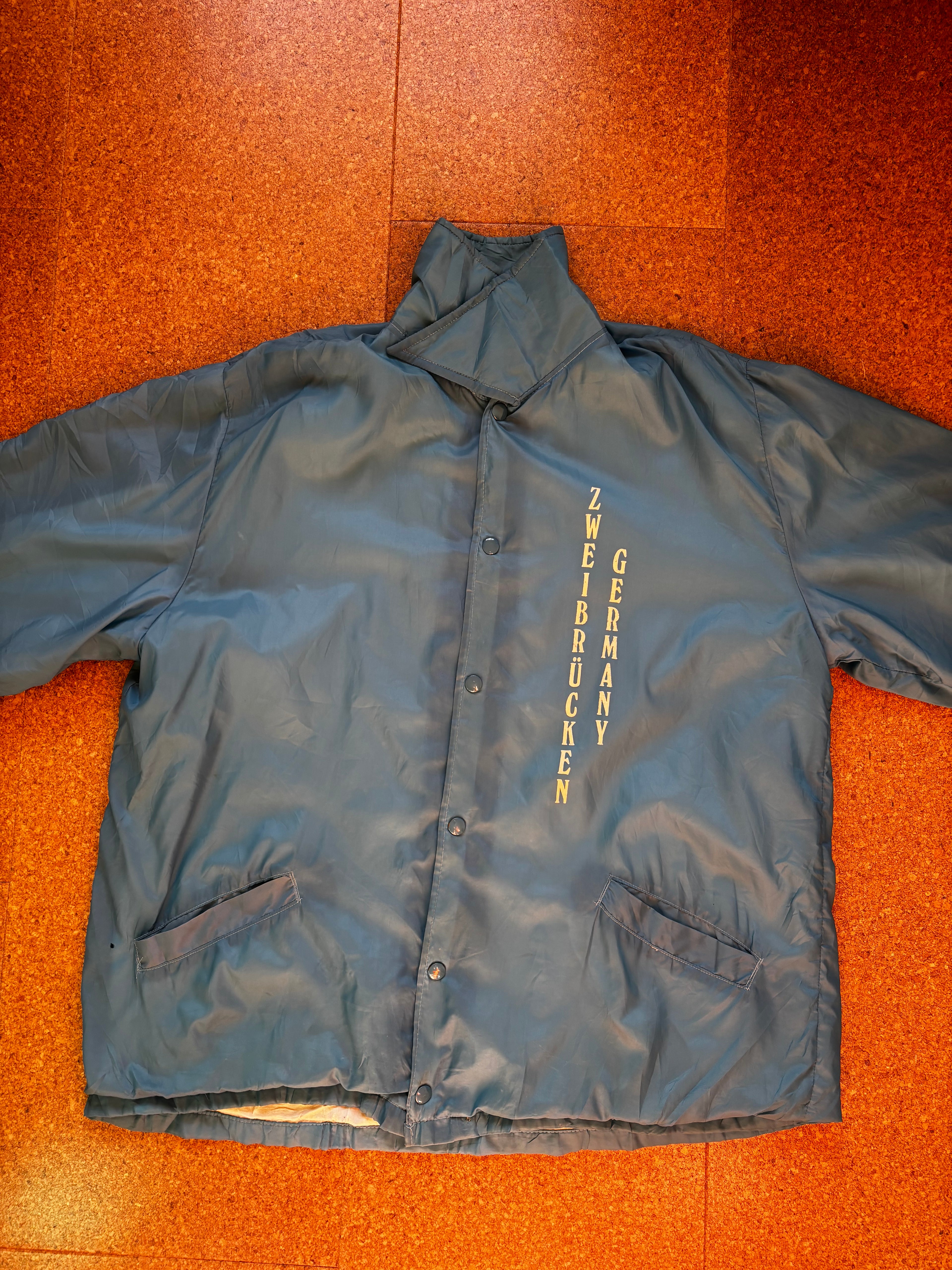 Vintage blue branded usa coach jacket