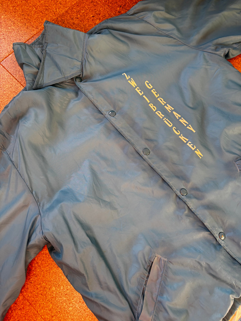 Vintage blue branded usa coach jacket