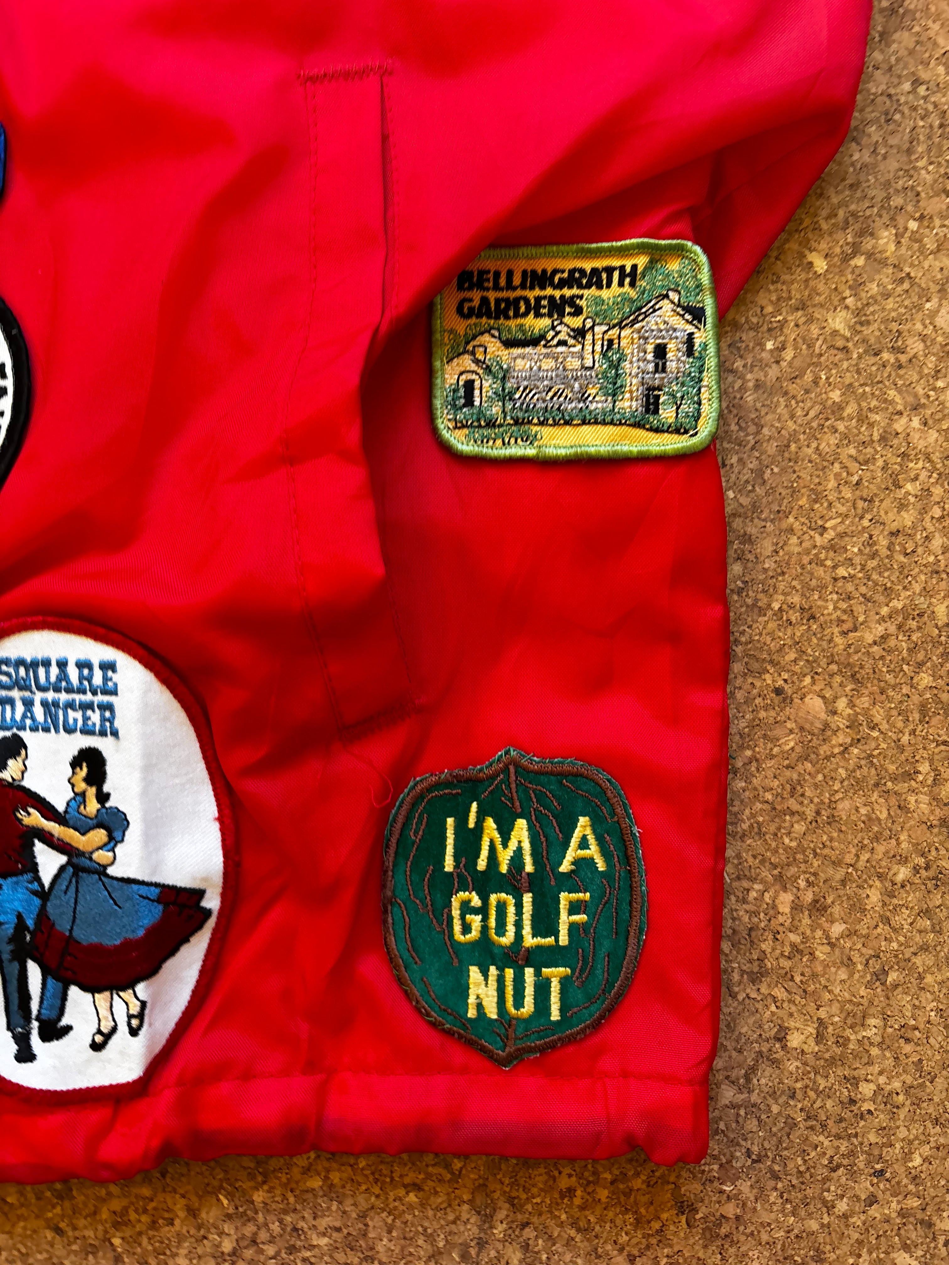 Vintage Hilton USA red jacket with state patches unique jacket