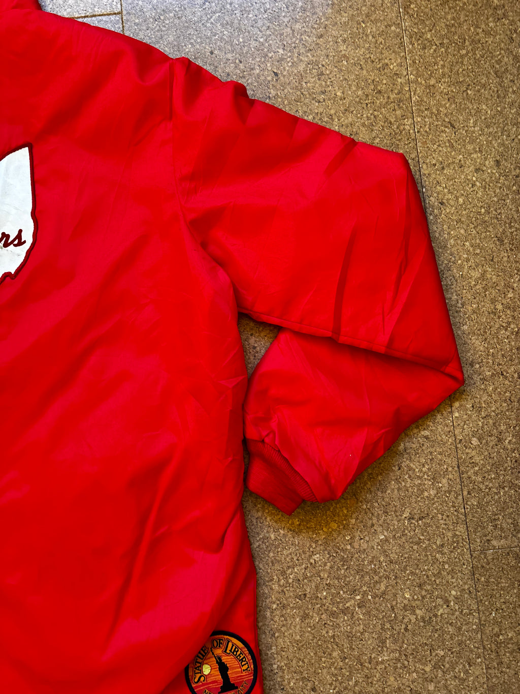 Vintage Hilton USA red jacket with state patches unique jacket