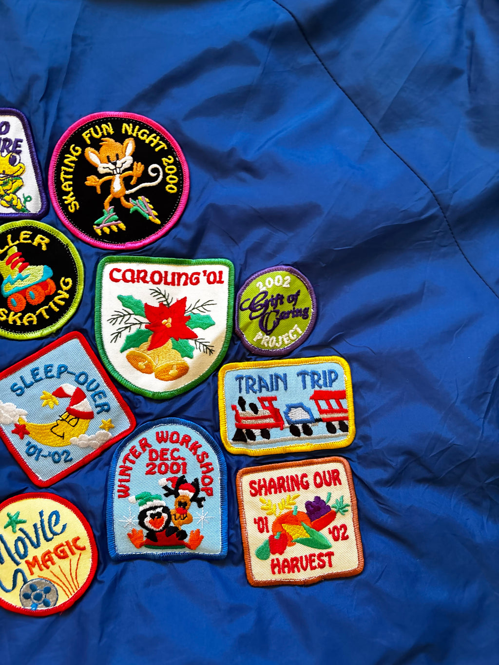 Early 2000s vintage USA varsity jacket with patches