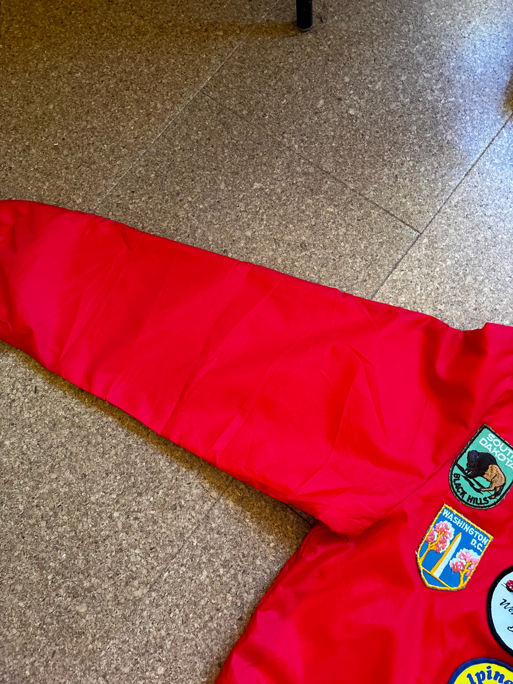 Vintage Hilton USA red jacket with state patches unique jacket